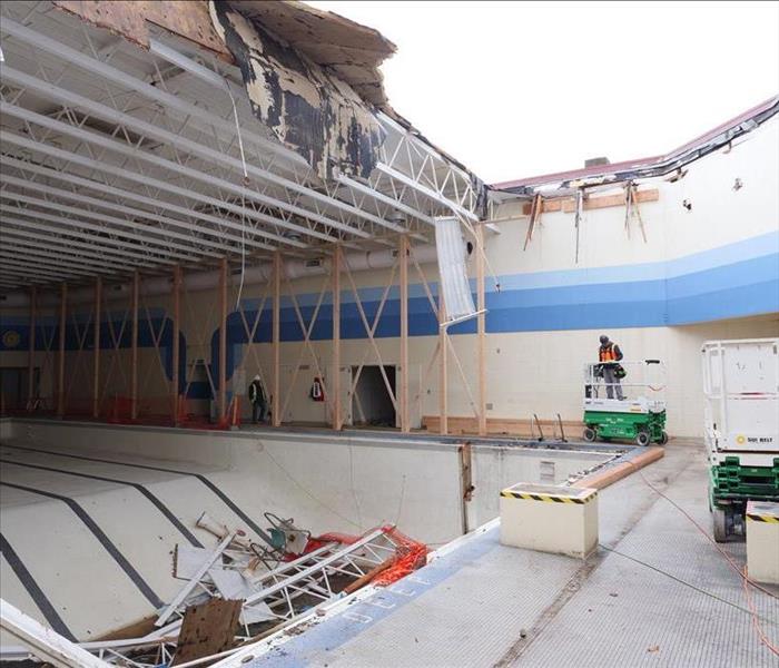 Roof collapse at local school